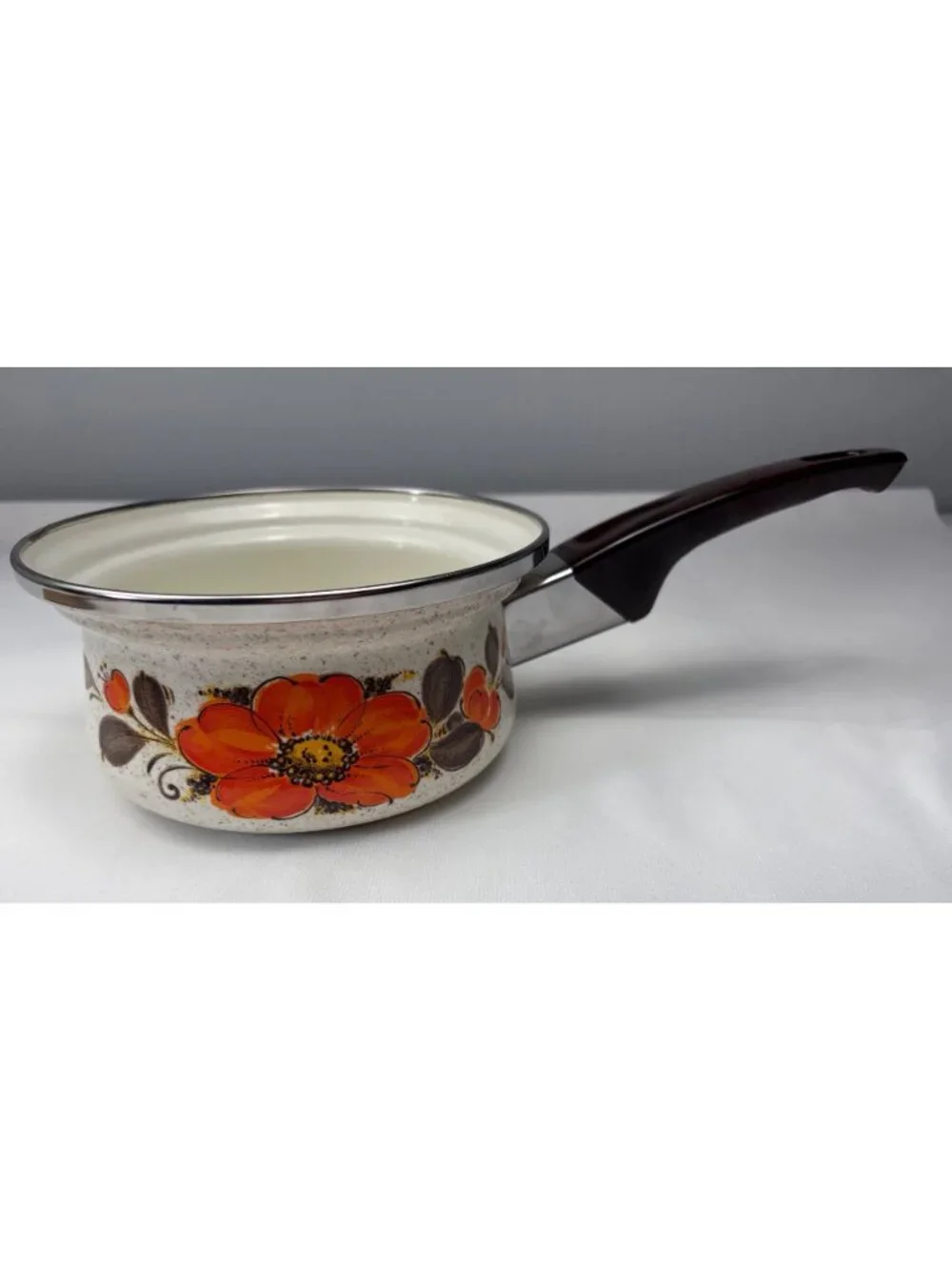 Sanko Ware Show Floral Enamel Saucepan 6